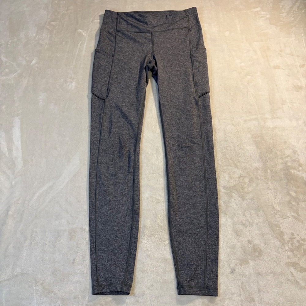 Lululemon Speed Up Tight 28 Full Length Heathered Black Grey Leggings Size 6
